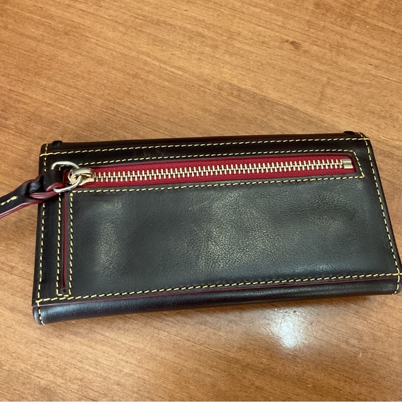 Dooney & Bourke Brown T’Moro Florentine Wallet with whipstitch - Picture 2 of 9